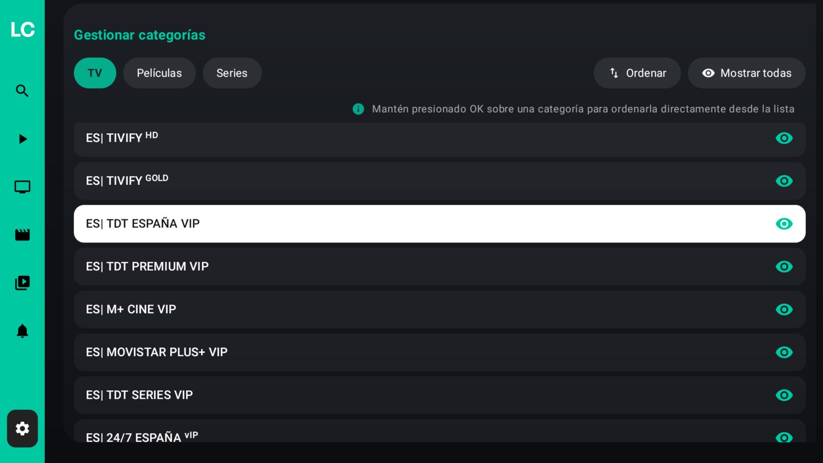 Captura de pantalla de LoverCast TV 25