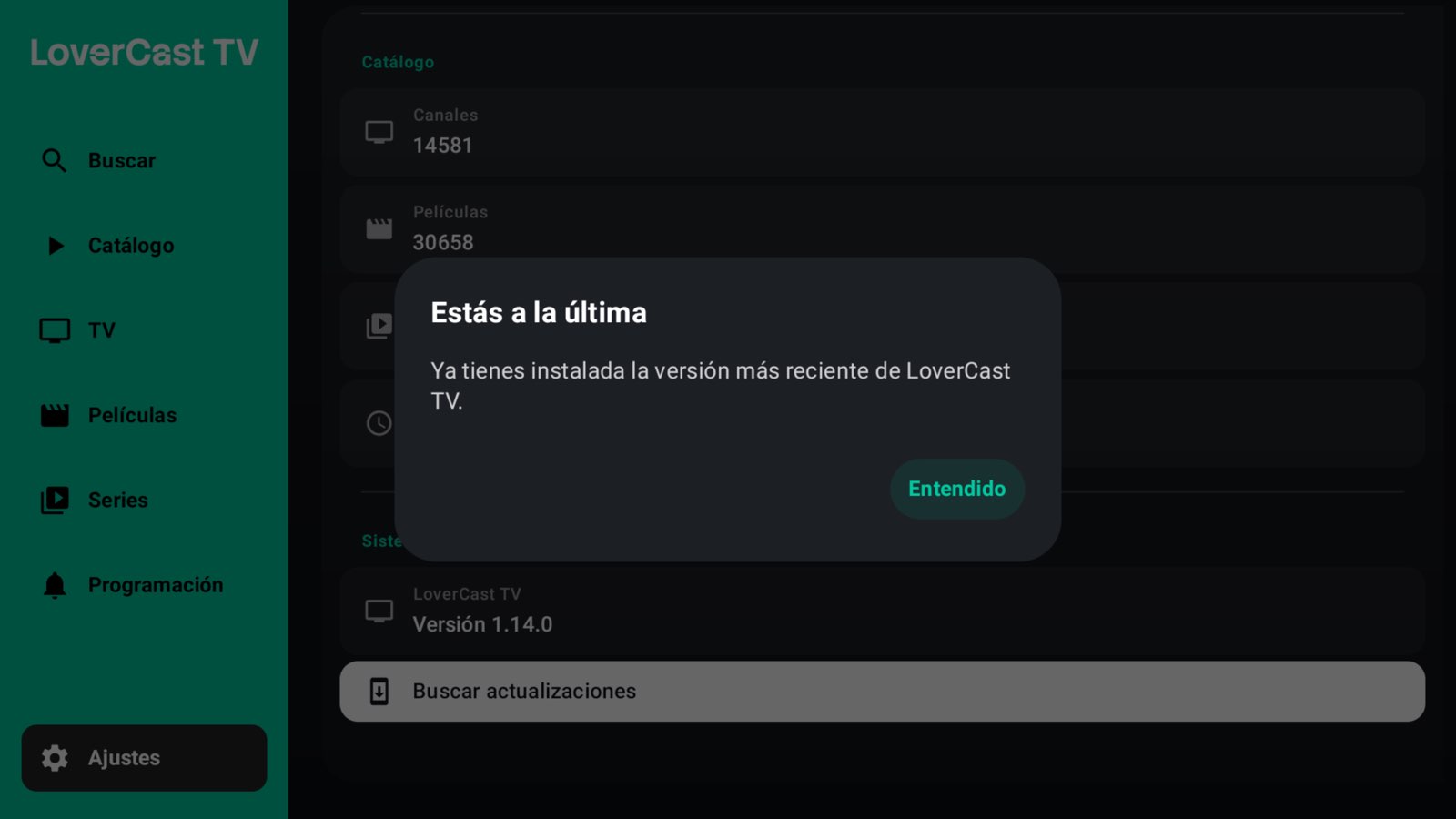 Captura de pantalla de LoverCast TV 26